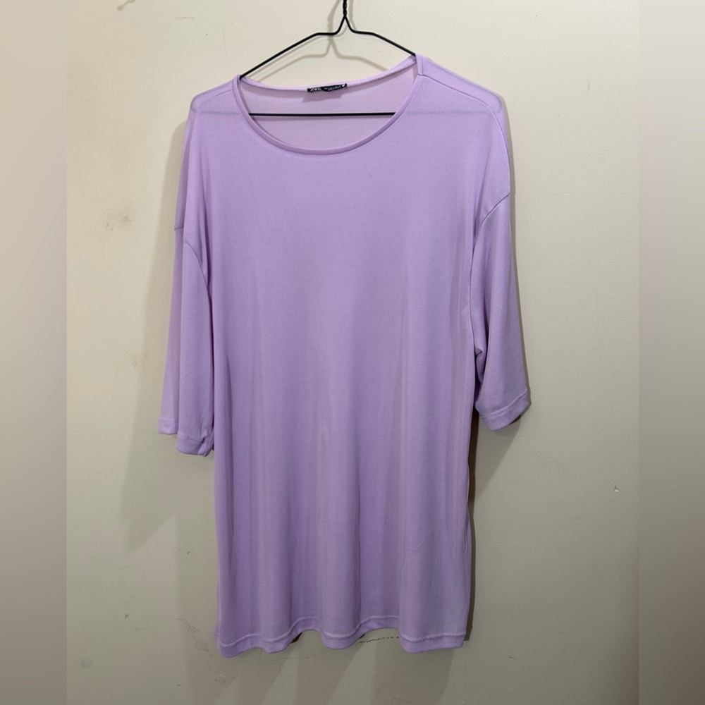 Zara Light Purple Short Sleeve Top